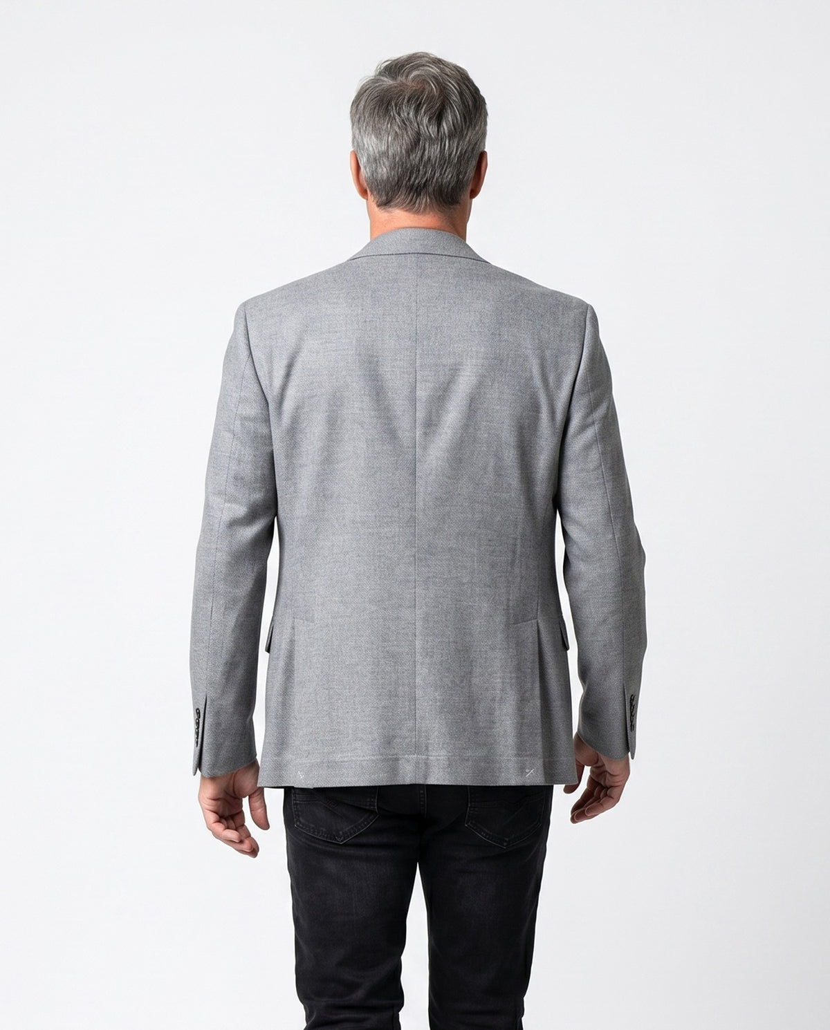BRUNELLO CUCINELLI MEN'S GREY CASHMERE TAILORED BLAZER