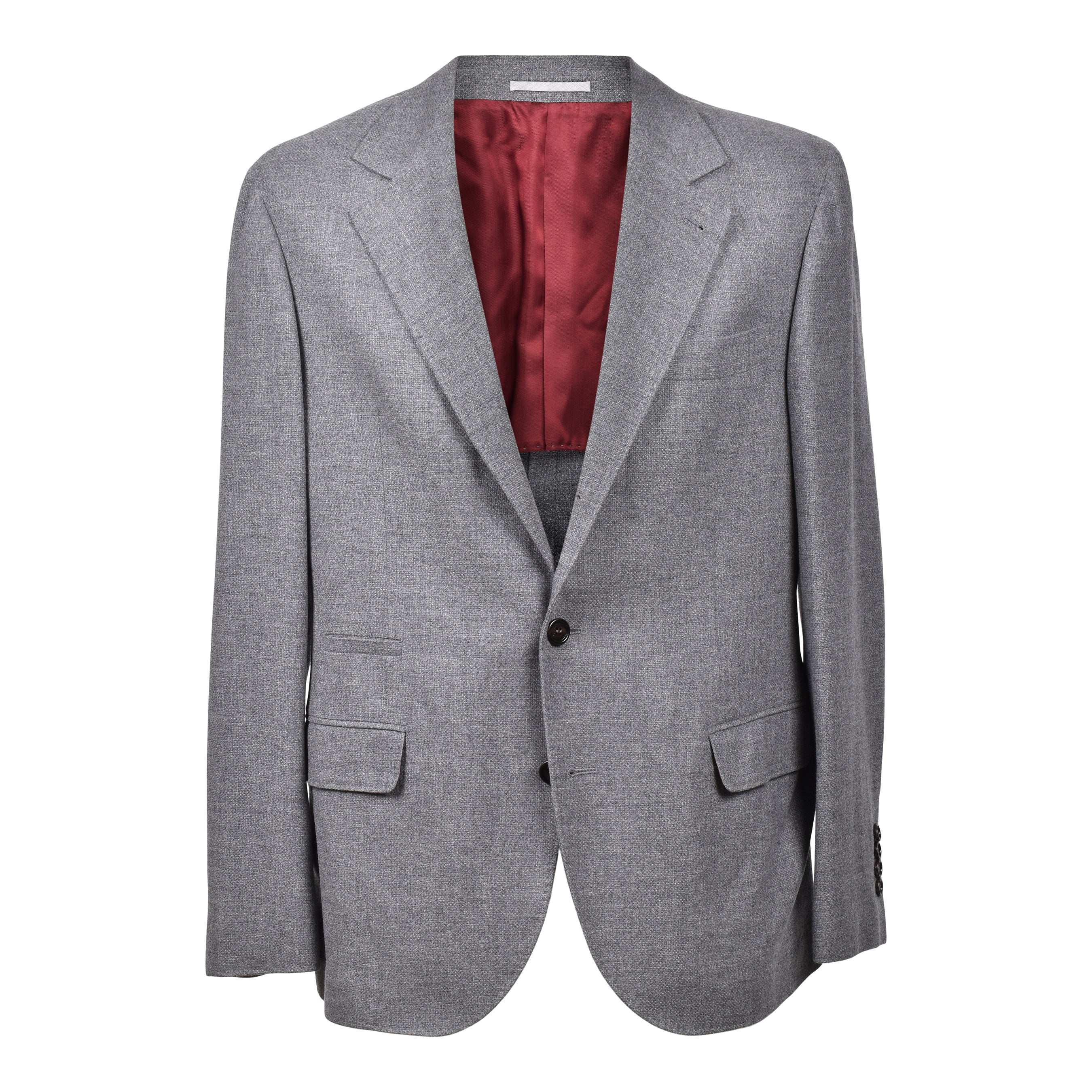 BRUNELLO CUCINELLI MEN'S GREY CASHMERE THREE-BUTTON BLAZER