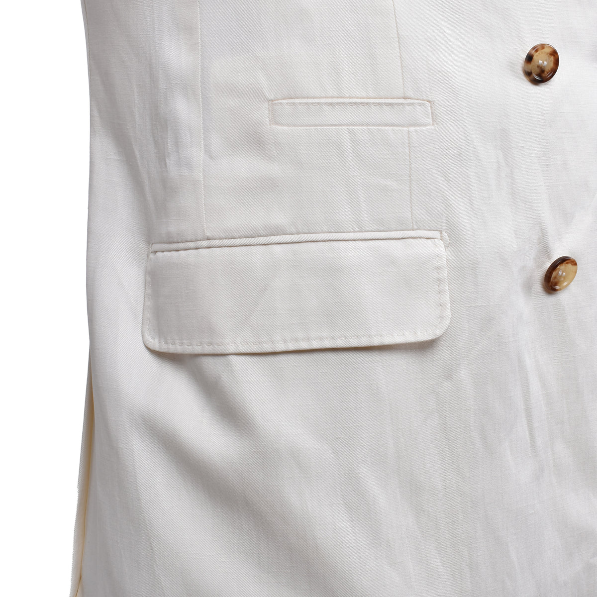 BRUNELLO CUCINELLI MEN'S OFF WHITE SILK LINEN BLAZER