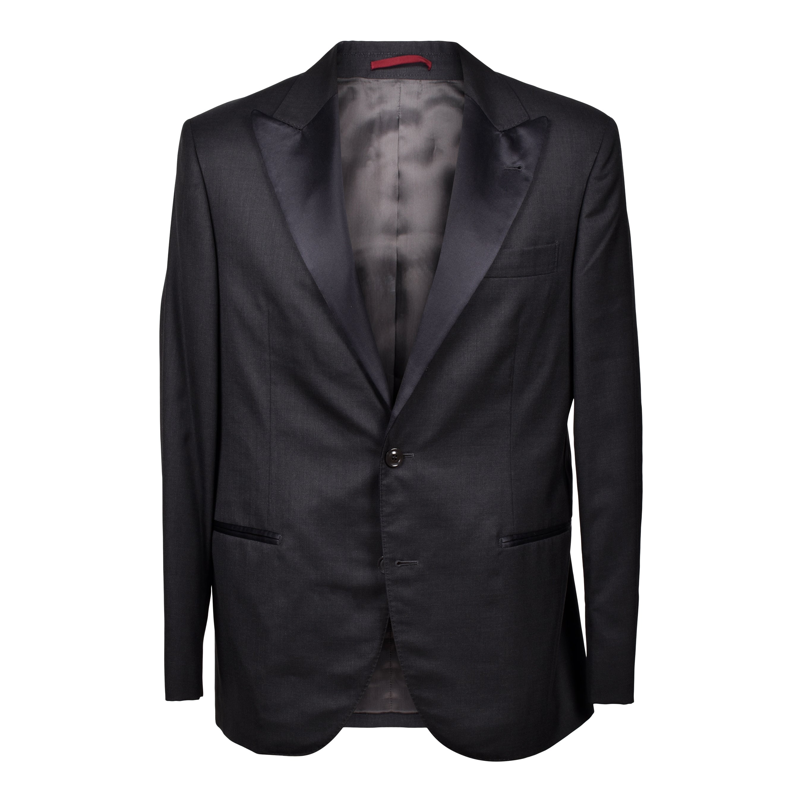 BRUNELLO CUCINELLI MEN'S BLACK VIRGIN WOOL DINNER JACKET