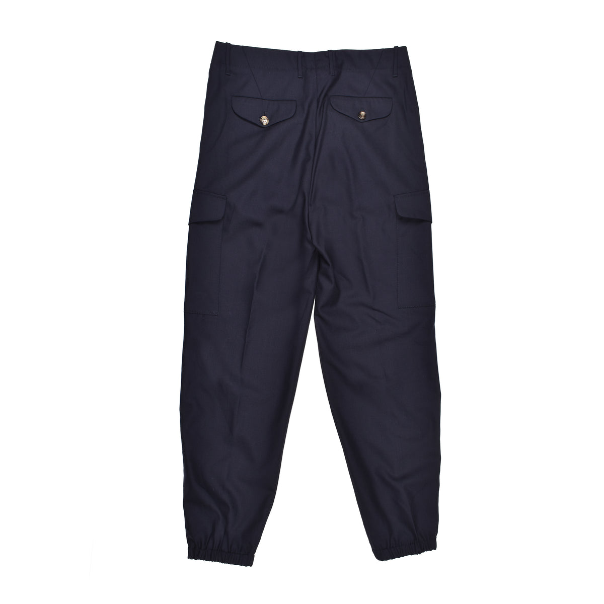 BRUNELLO CUCINELLI MEN'S NAVY VIRGIN WOOL CARGO TROUSERS