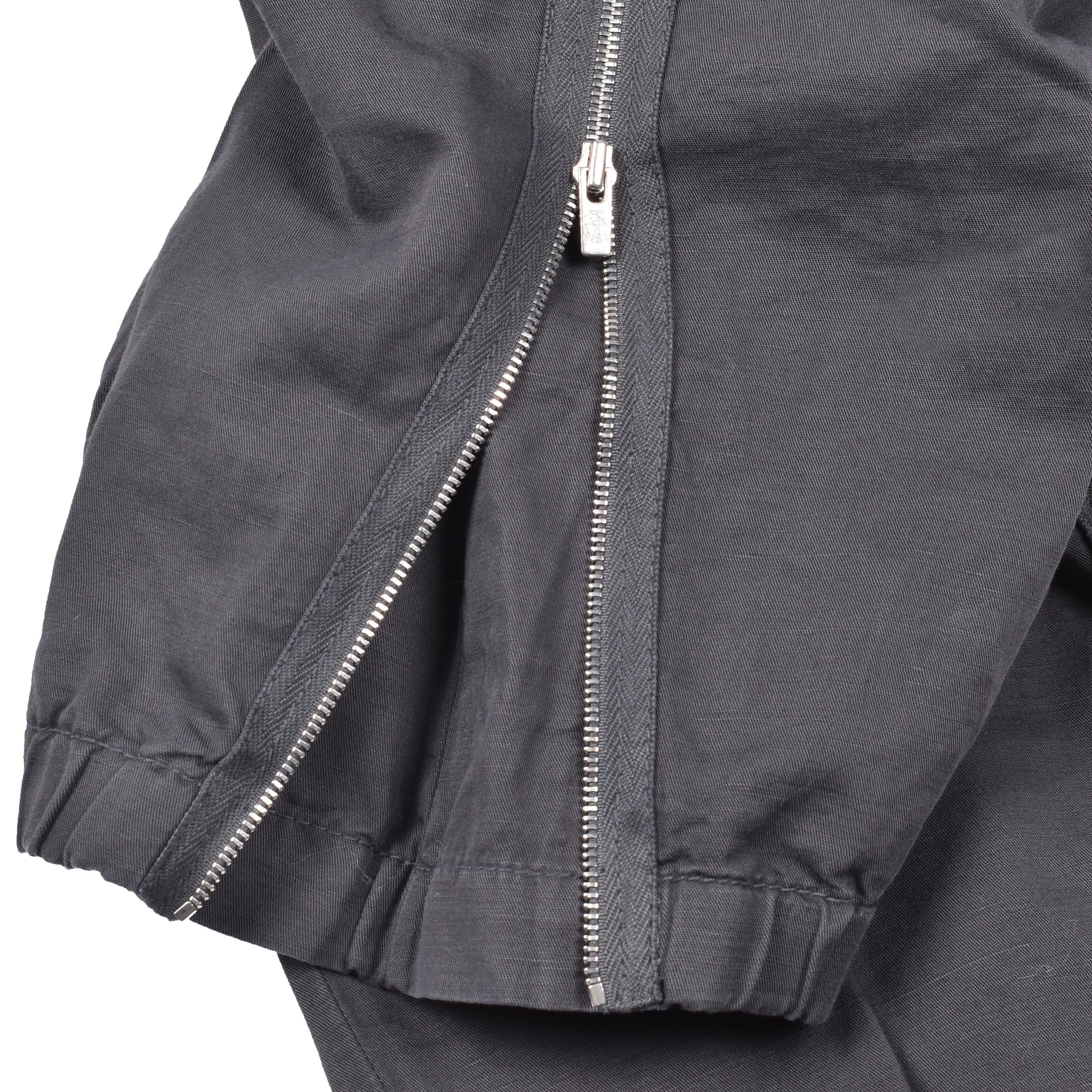 BRUNELLO CUCINELLI MEN'S ANTHRACITE LINEN BLEND CARGO TROUSERS