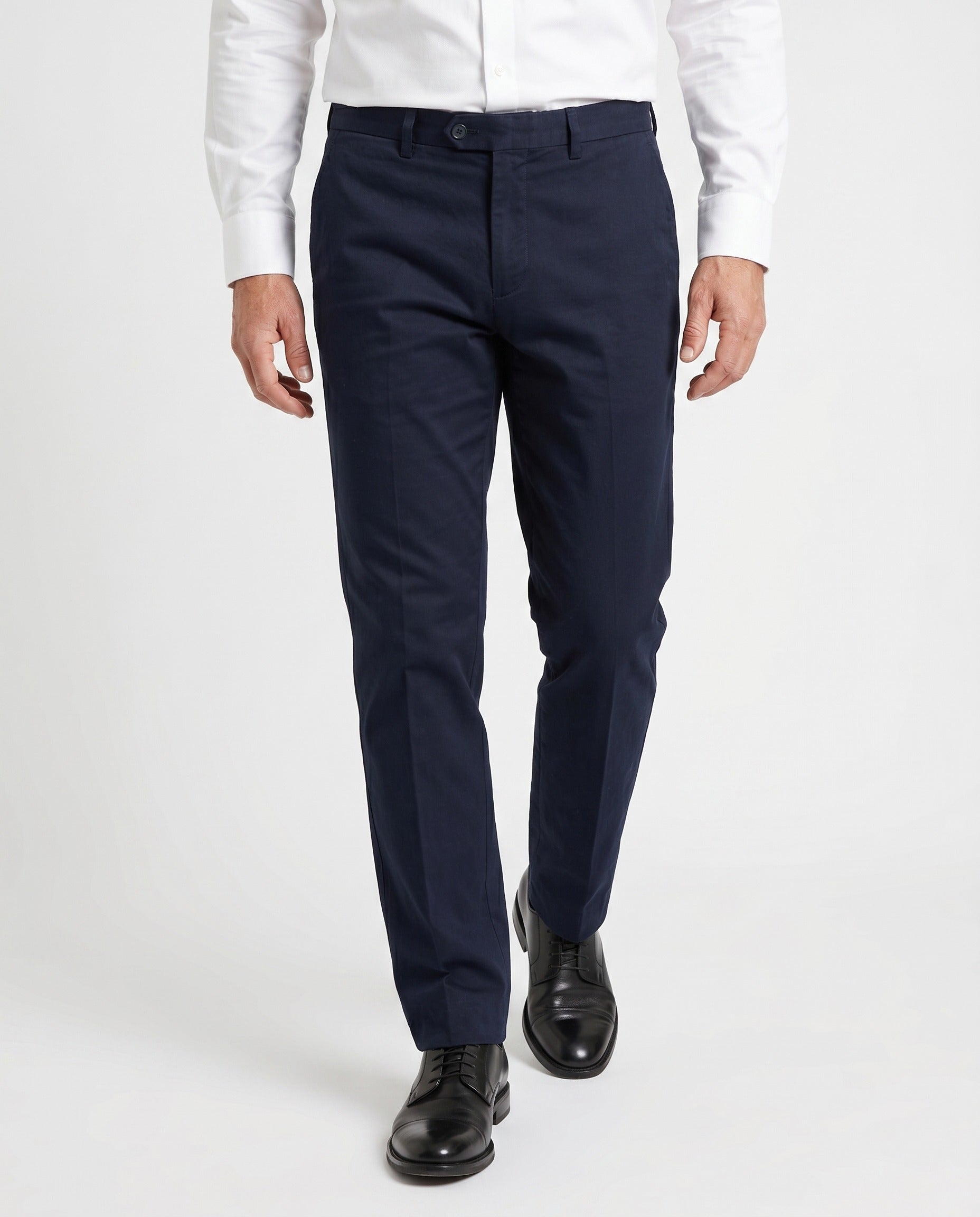 BRUNELLO CUCINELLI MEN'S NAVY TAILORED LINEN TROUSERS