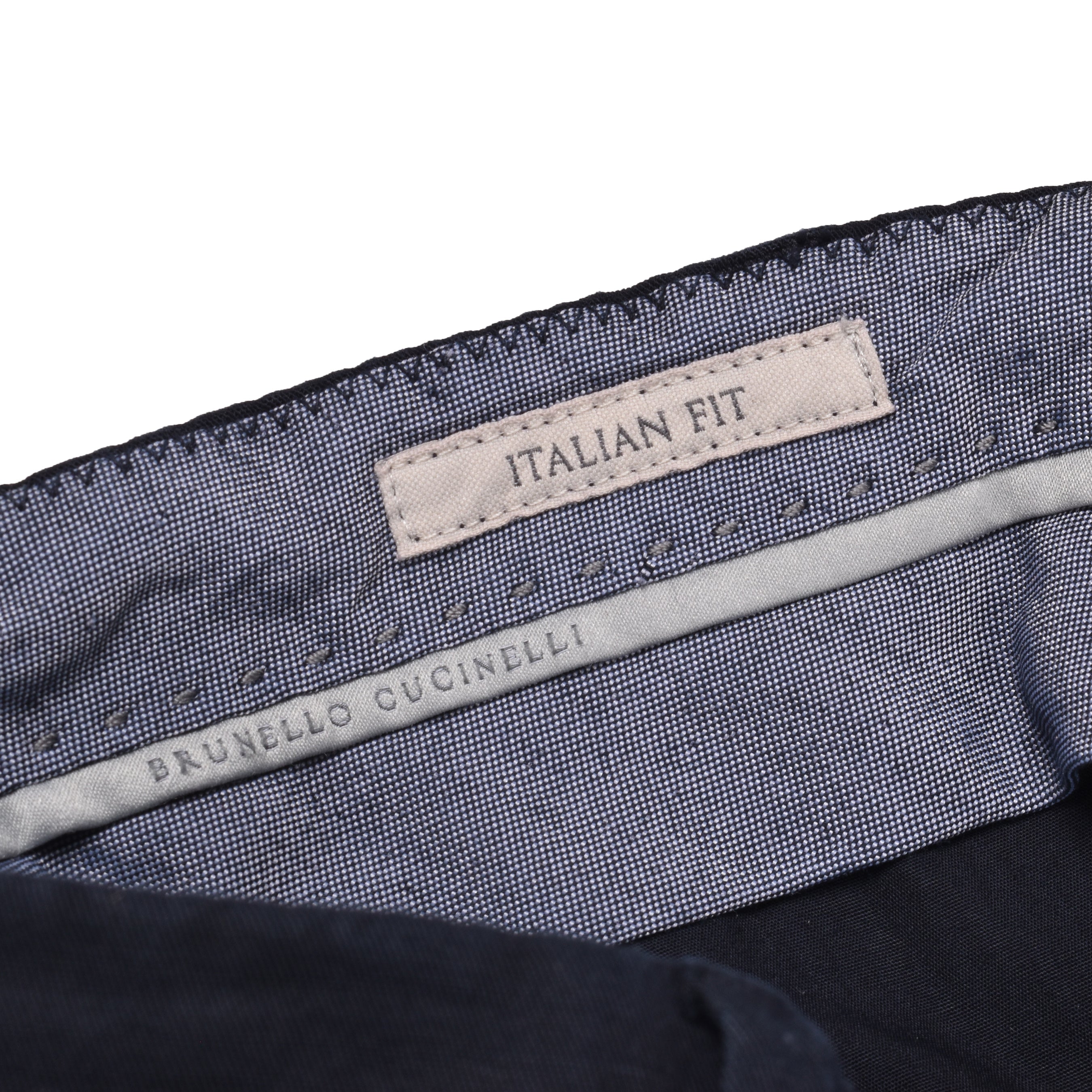 BRUNELLO CUCINELLI MEN'S NAVY TAILORED LINEN TROUSERS