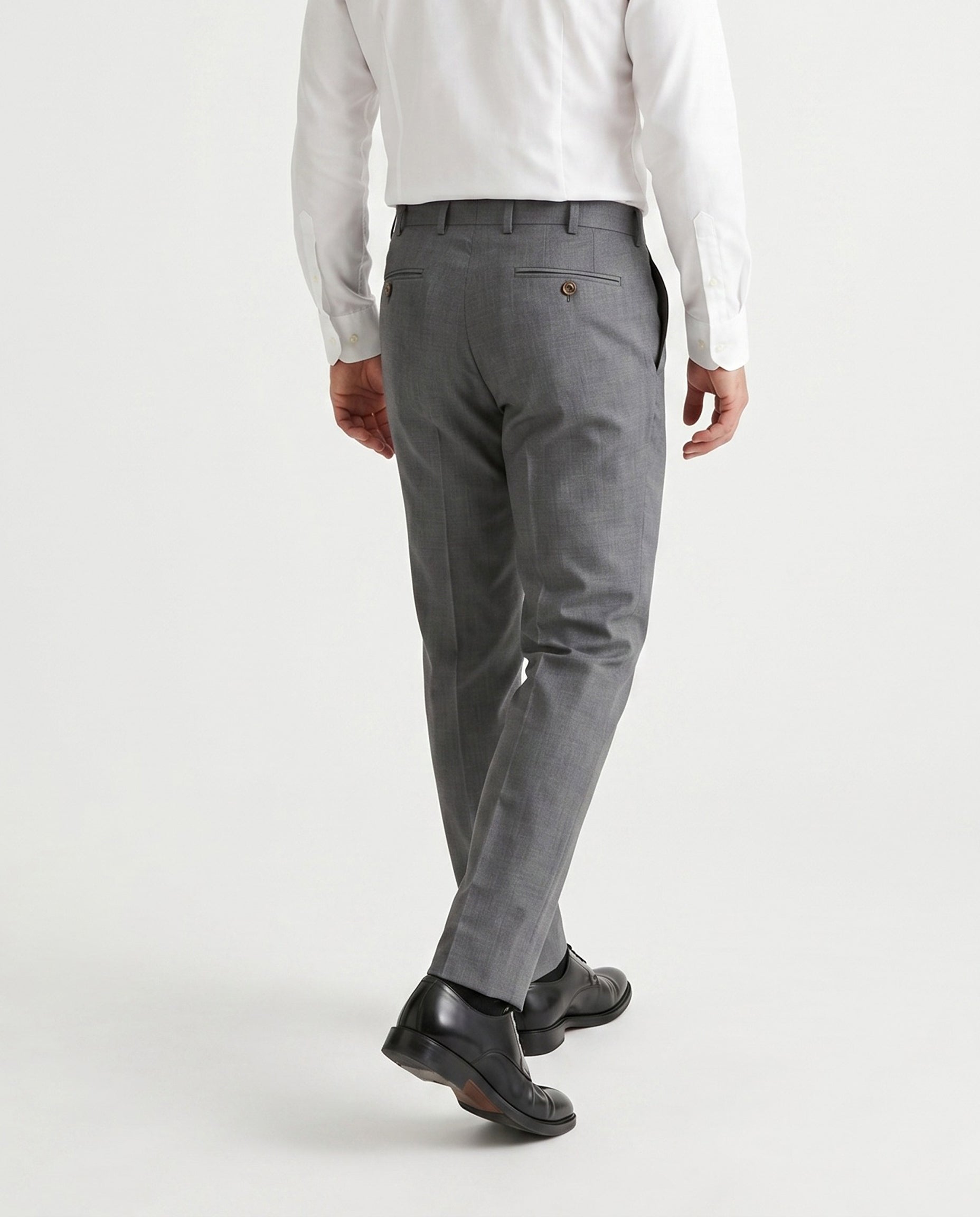 BRUNELLO CUCINELLI MEN'S GRAY VIRGIN WOOL DRESS TROUSERS