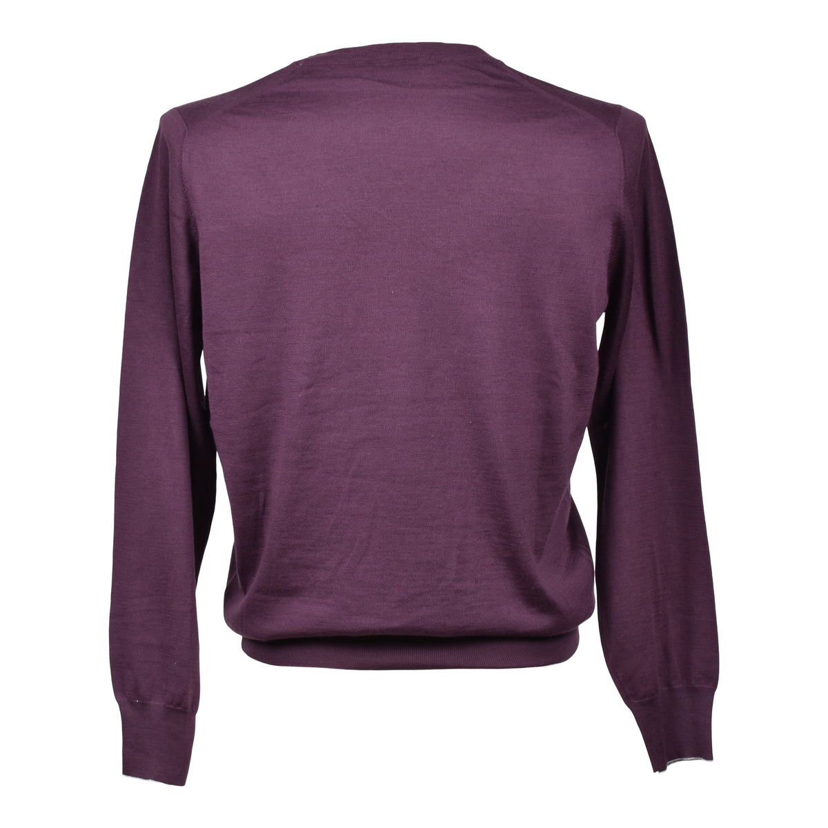 BRUNELLO CUCINELLI MEN'S PURPLE VIRGIN WOOL CREW NECK SWEATER