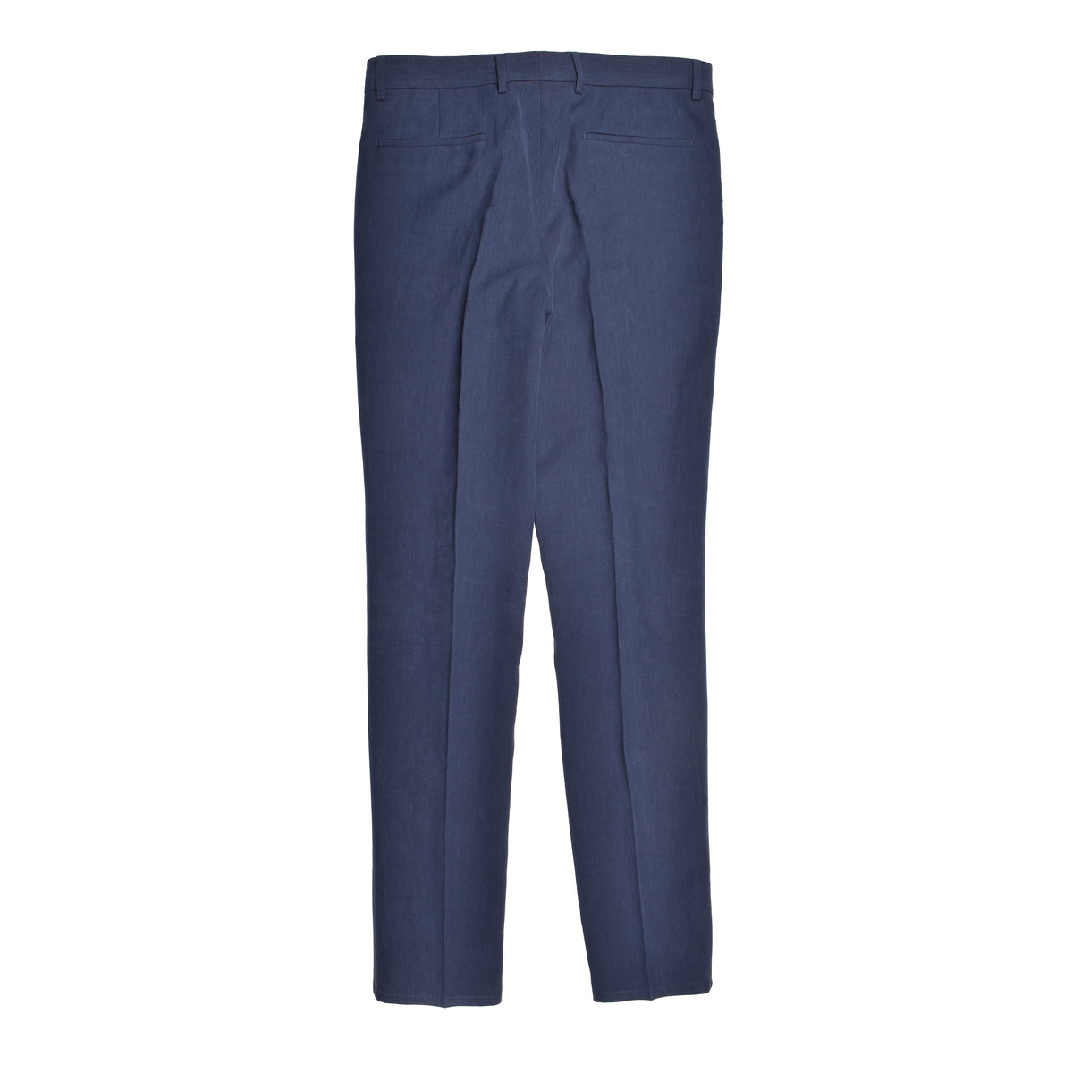 BRUNELLO CUCINELLI MEN'S BLUE LINEN DRESS TROUSERS