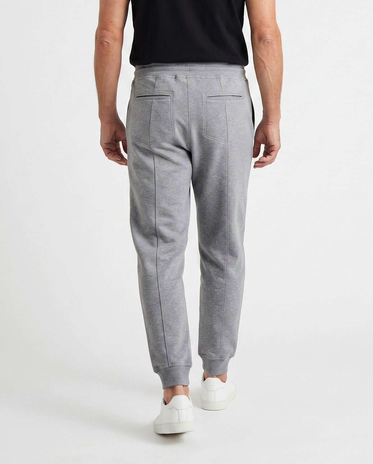 BRUNELLO CUCINELLI MEN'S LIGHT GREY COTTON JOGGER TROUSERS