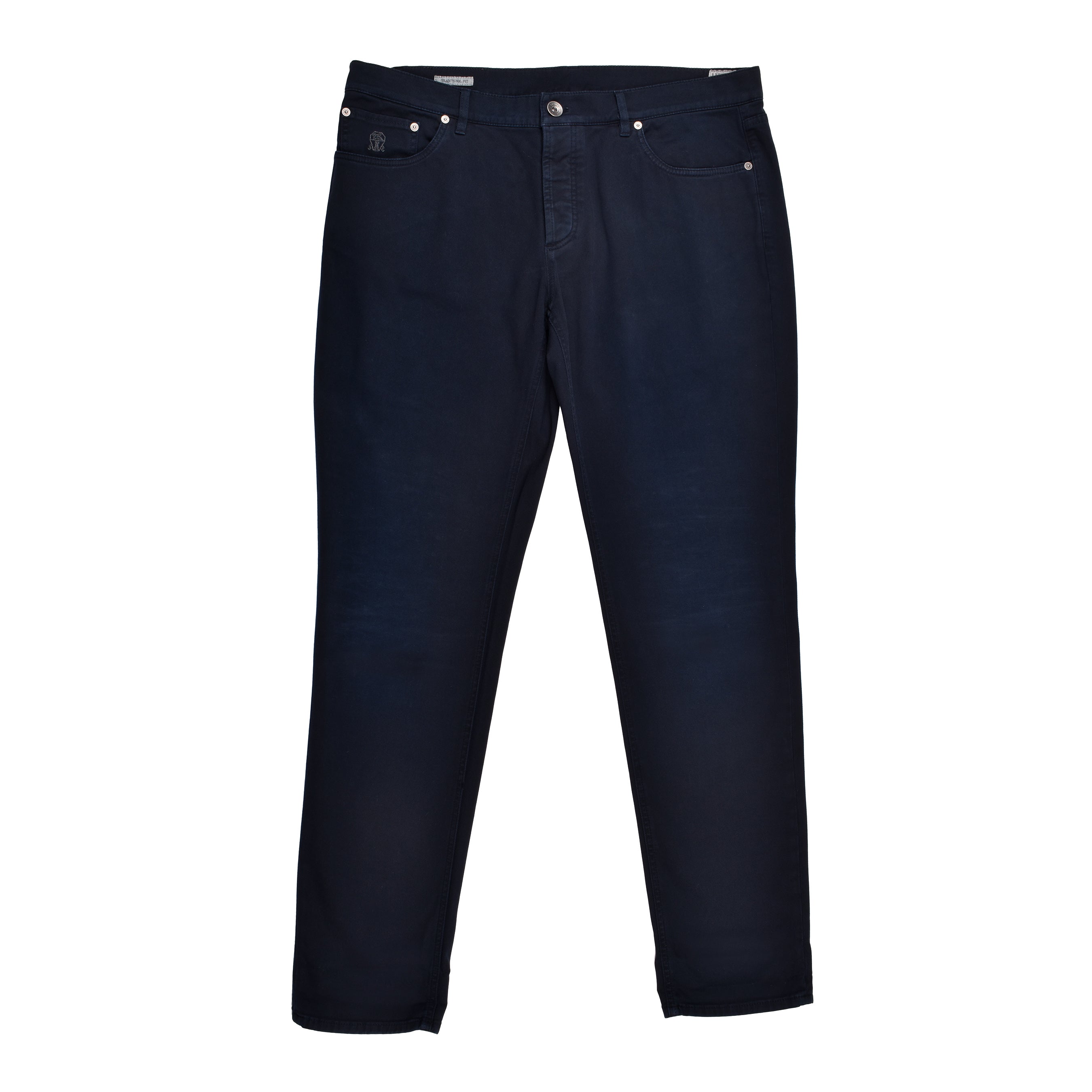 BRUNELLO CUCINELLI MEN'S DARK NAVY TRADITIONAL FIT TROUSERS