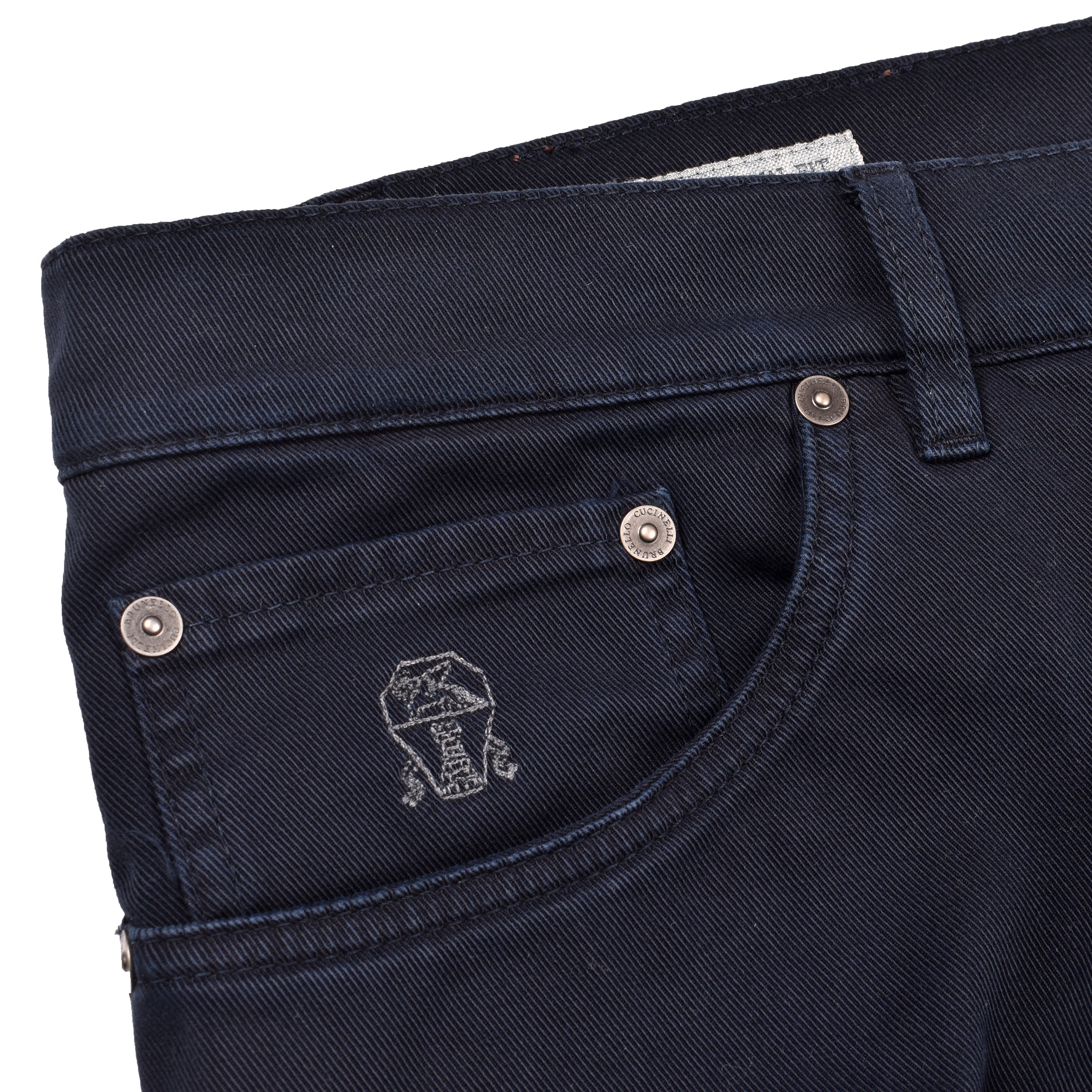 BRUNELLO CUCINELLI MEN'S DARK NAVY TRADITIONAL FIT TROUSERS