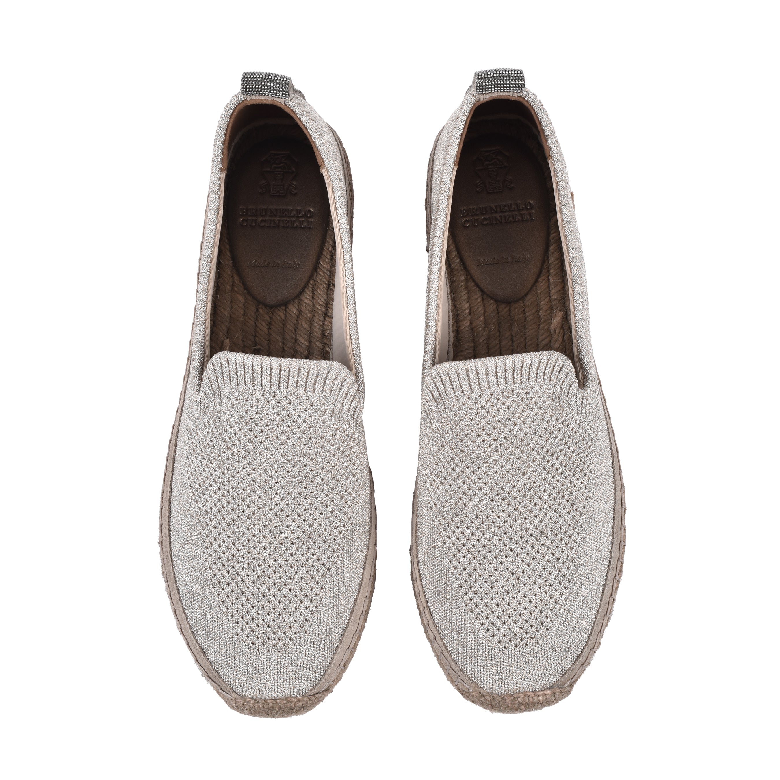 BRUNELLO CUCINELLI WOMEN'S LIGHT BEIGE KNIT ESPADRILLES