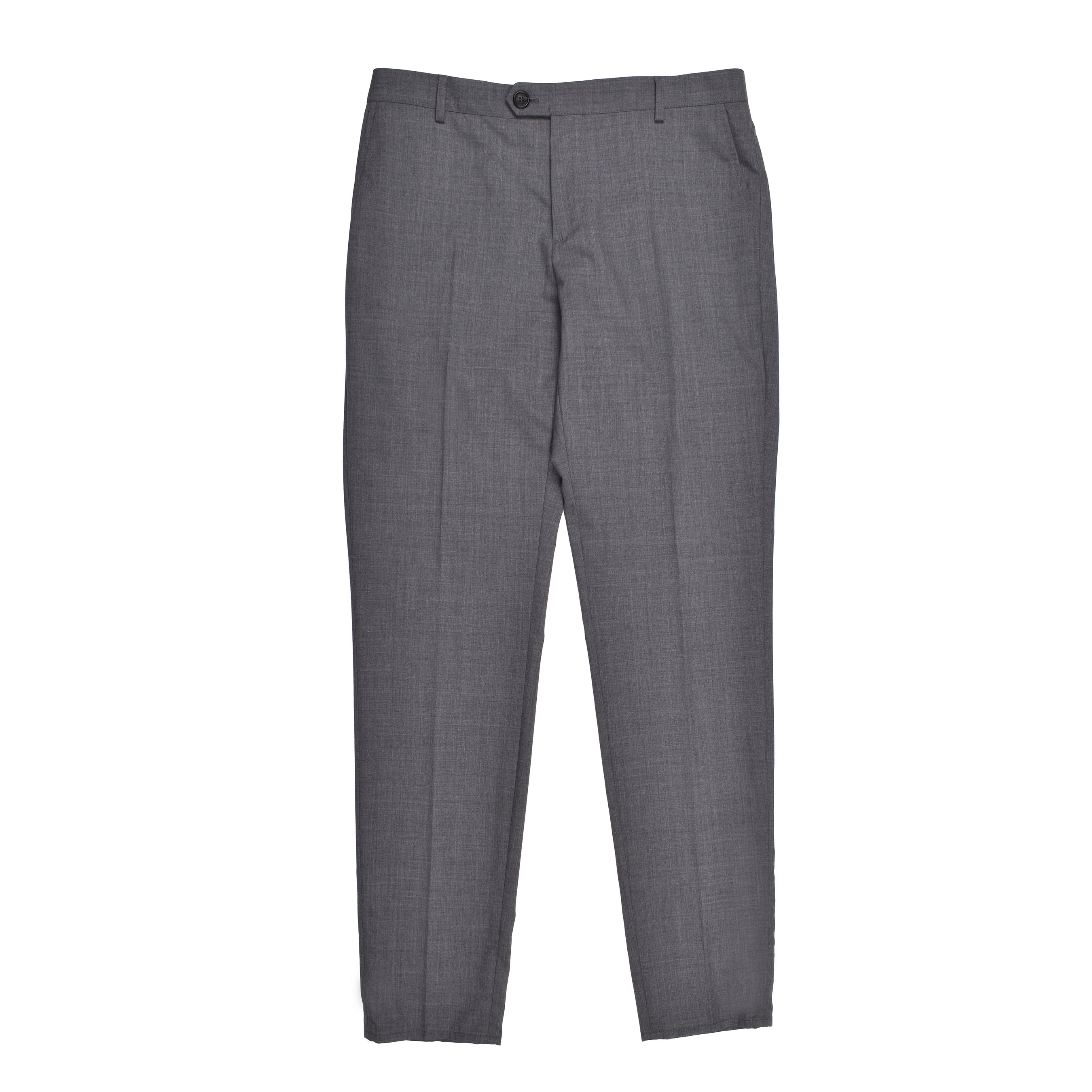 BRUNELLO CUCINELLI MEN'S LEAD GREY VIRGIN WOOL TROUSERS
