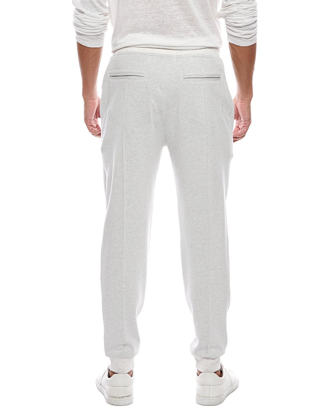 BRUNELLO CUCINELLI MEN'S LIGHT GREY TAILORED JOGGER TROUSERS