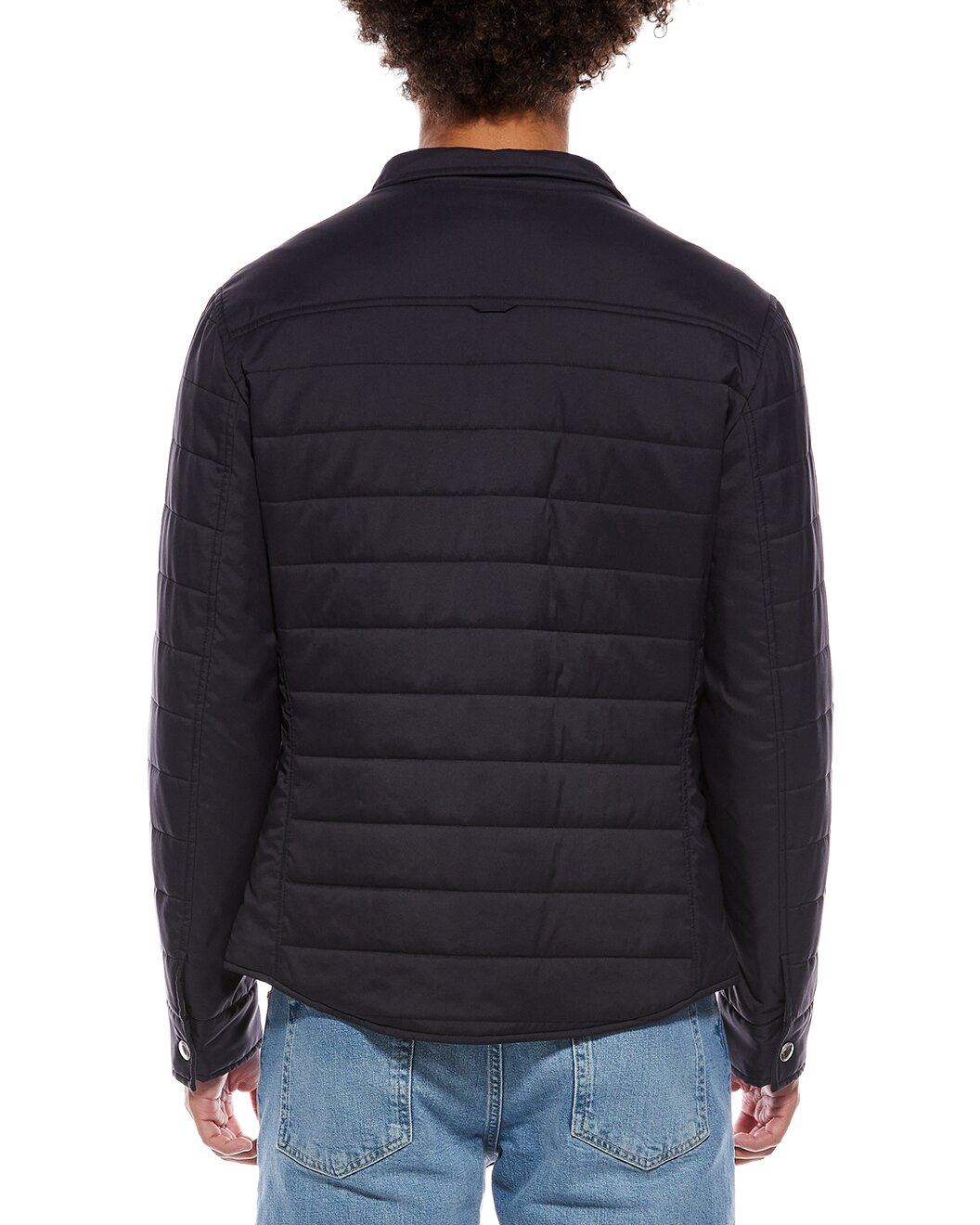 BRUNELLO CUCINELLI MEN'S INK QUILTED CASUAL JACKET