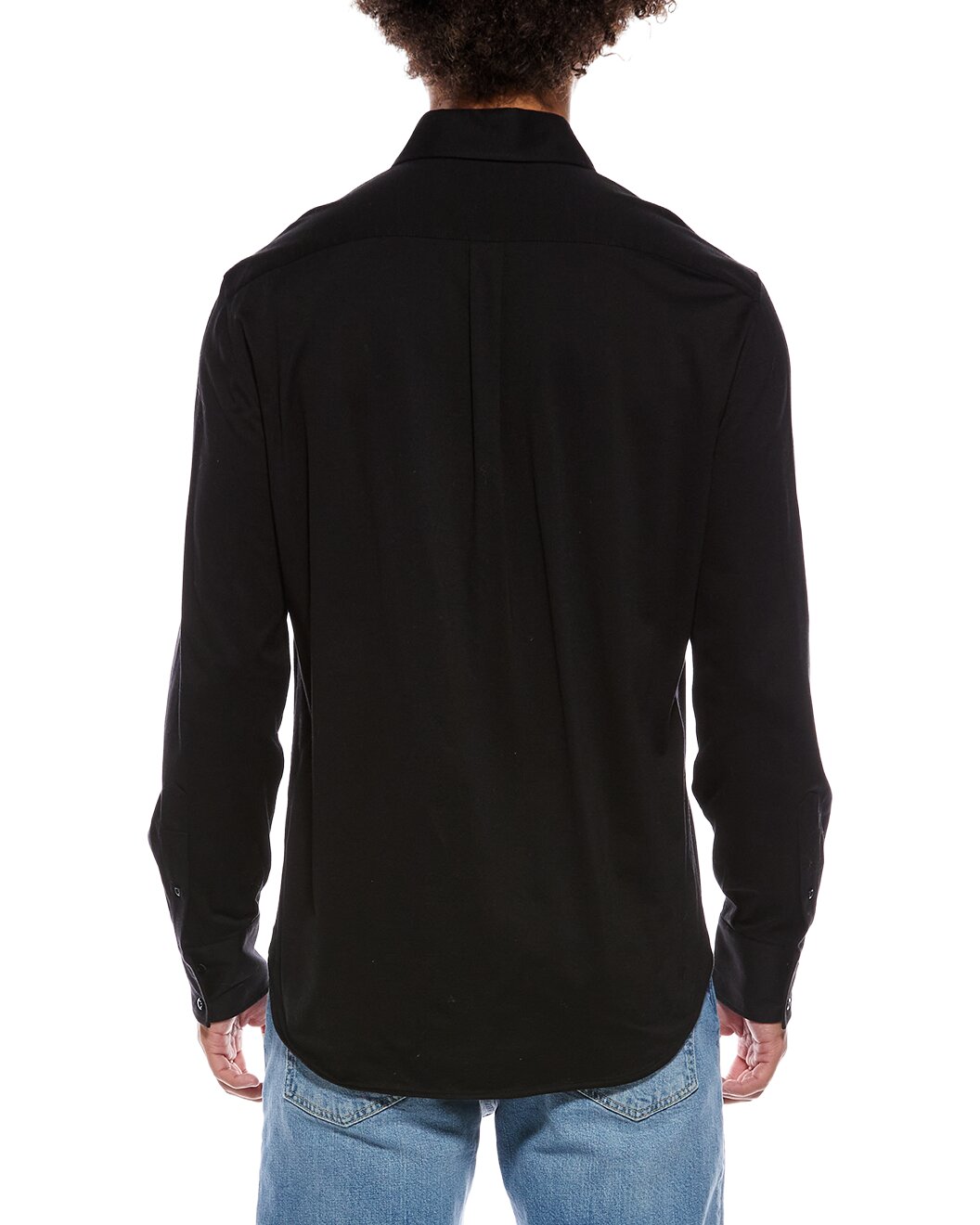 BRUNELLO CUCINELLI MEN'S BLACK TAILORED COTTON SHIRT