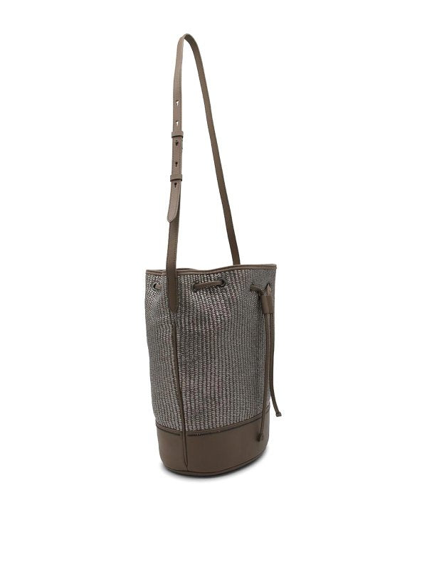 BRUNELLO CUCINELLI WOMEN'S ICE CANNA DI FUCILE BUCKET BAG