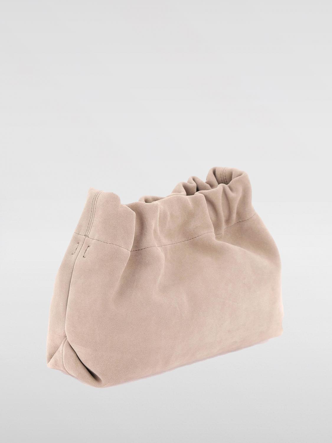BRUNELLO CUCINELLI WOMEN'S SABBIA SUEDE GATHERED CLUTCH BAG