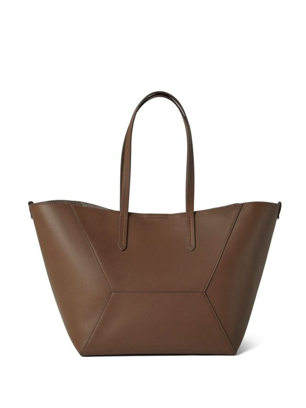 BRUNELLO CUCINELLI WOMEN'S TAWNY LEATHER STRUCTURED TOTE BAG