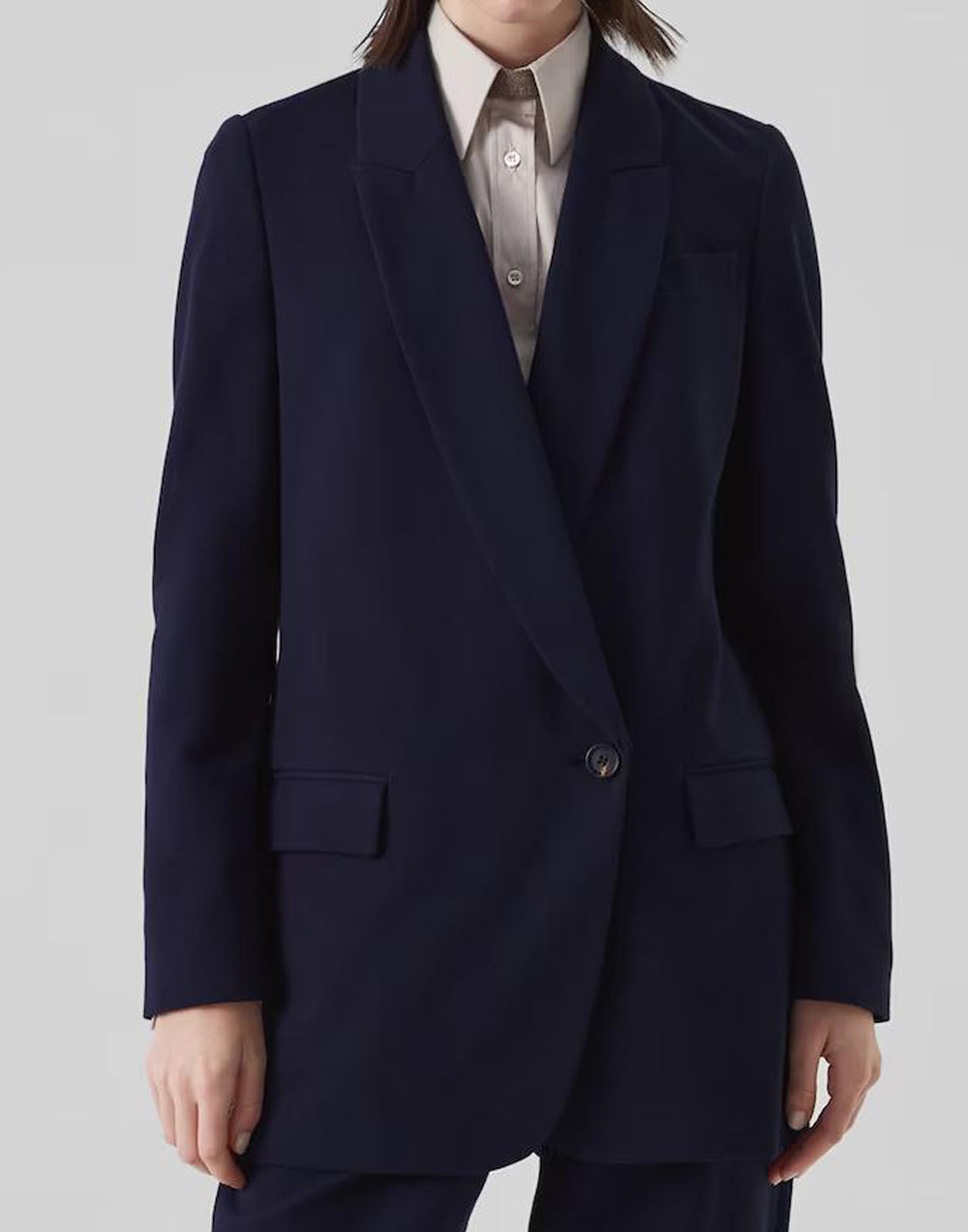 BRUNELLO CUCINELLI WOMEN'S BLUE DECONSTRUCTED TAILORED JACKET