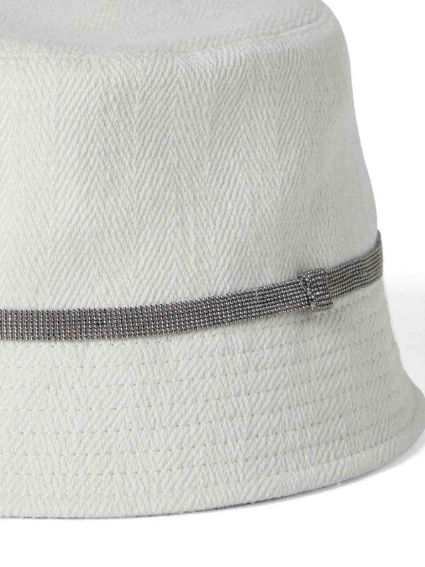 BRUNELLO CUCINELLI WOMEN'S OFF WHITE COTTON LINEN HAT