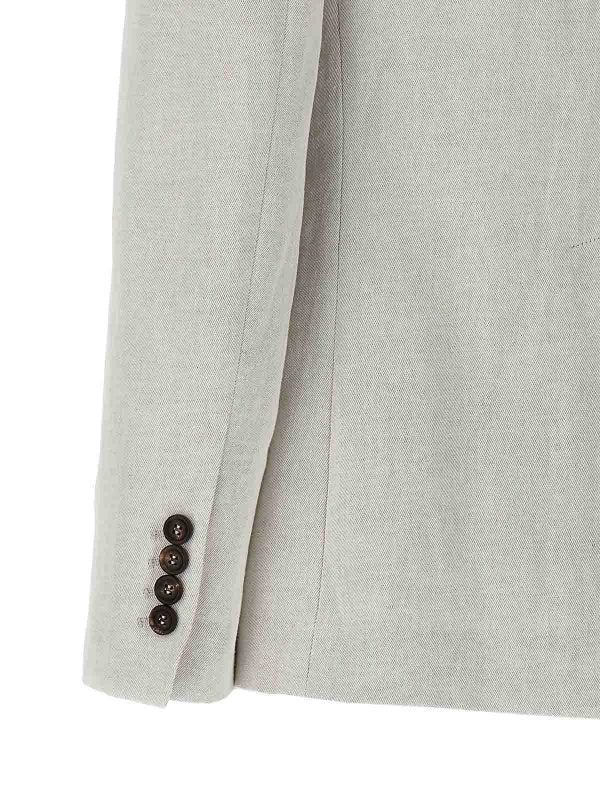 BRUNELLO CUCINELLI WOMEN'S GESSO LINEN COTTON TAILORED BLAZER