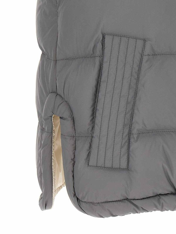 BRUNELLO CUCINELLI WOMEN'S MEDIUM GREY PADDED HOODED VEST