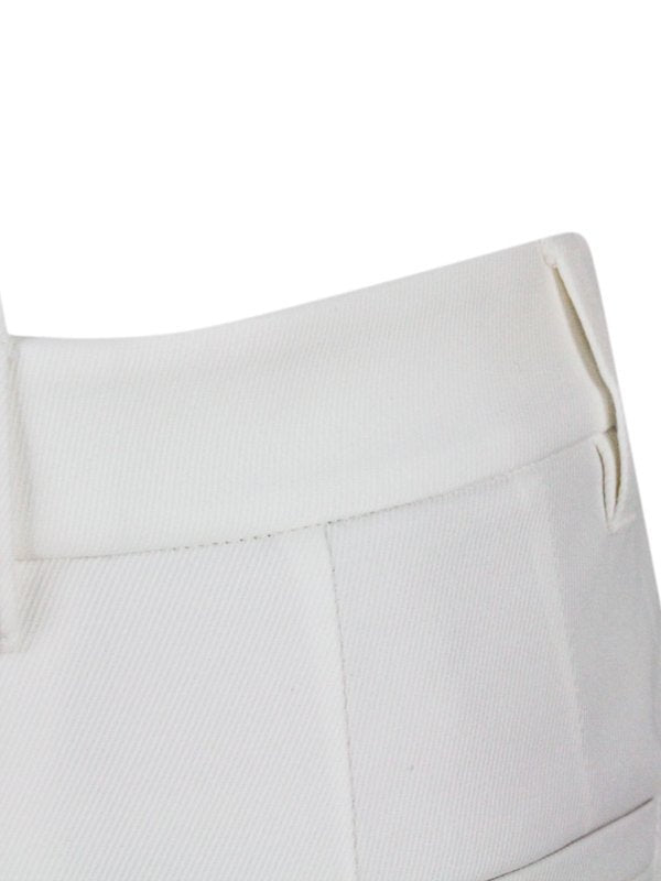 BRUNELLO CUCINELLI WOMEN'S OFF WHITE TAILORED SLIM TROUSERS
