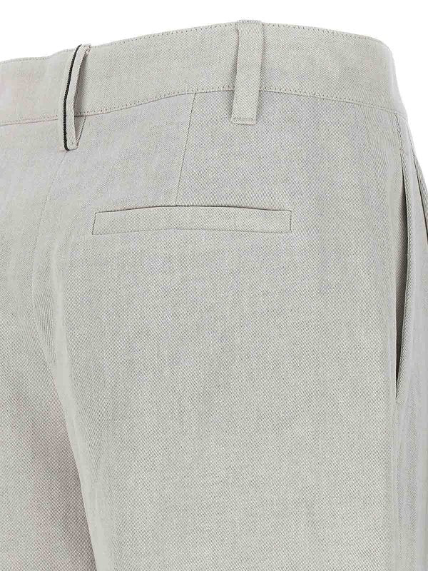 BRUNELLO CUCINELLI WOMEN'S LIGHT BEIGE LINEN BLEND SHORTS
