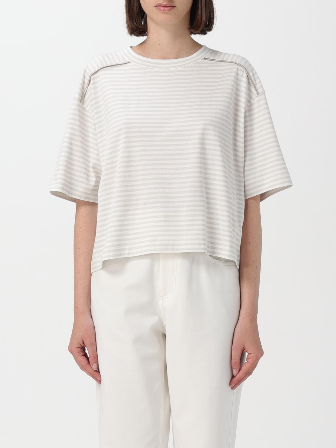 BRUNELLO CUCINELLI WOMEN'S LIGHT BEIGE BOXY SHIRT
