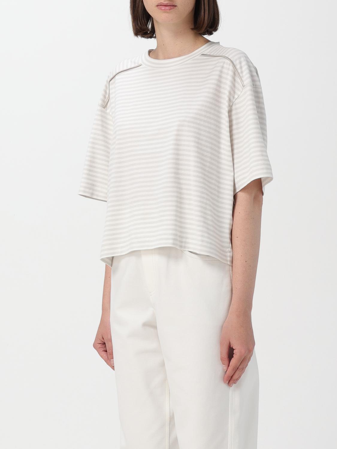 BRUNELLO CUCINELLI WOMEN'S LIGHT BEIGE BOXY SHIRT