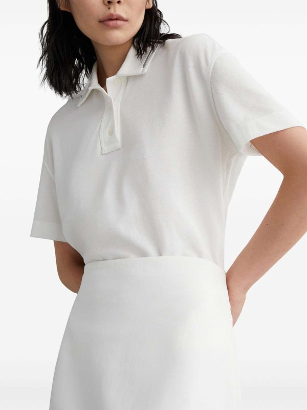 BRUNELLO CUCINELLI WOMEN'S OFF WHITE STRAIGHT COTTON SKIRT