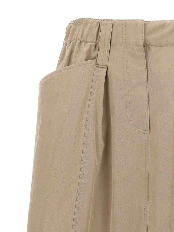 BRUNELLO CUCINELLI WOMEN'S BEIGE GATHERED HEM SKIRT