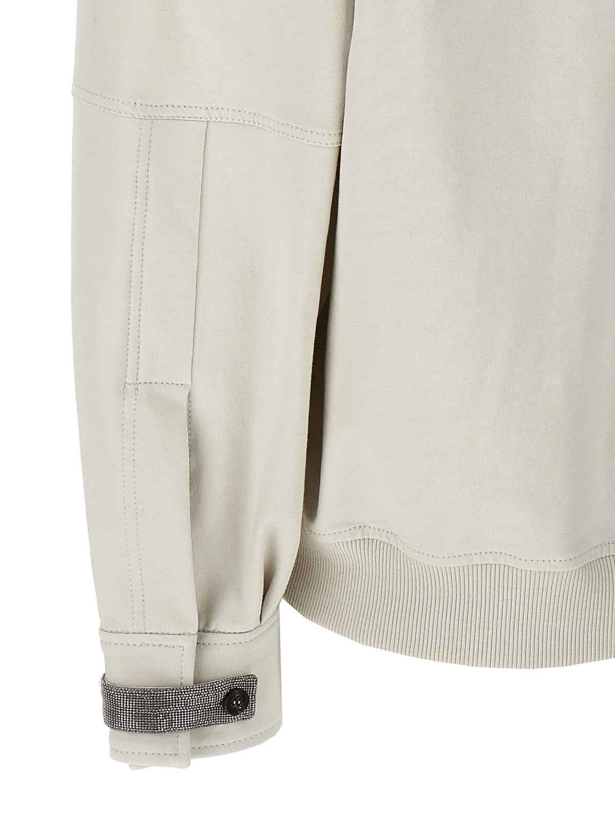 BRUNELLO CUCINELLI WOMEN'S OFF WHITE ZIP SWEATER