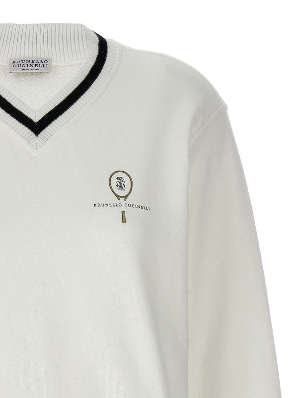 BRUNELLO CUCINELLI WOMEN'S OFF WHITE COTTON SWEATER