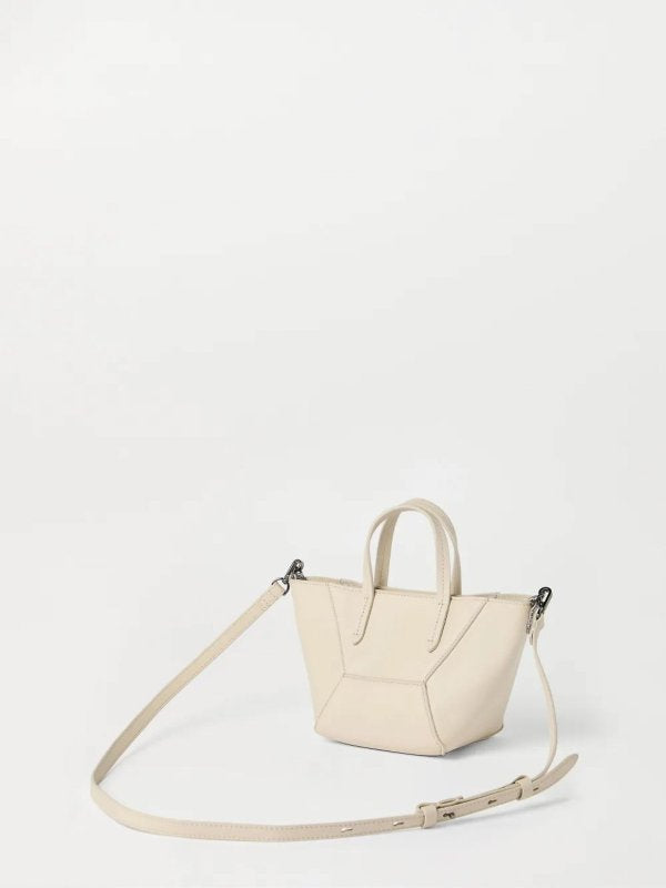BRUNELLO CUCINELLI WOMEN'S AVORIO LEATHER TRAPEZE TOTE BAG