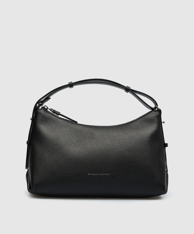 BRUNELLO CUCINELLI WOMEN'S BLACK LEATHER SHOULDER BAG
