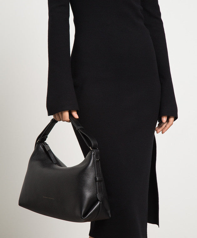 BRUNELLO CUCINELLI WOMEN'S BLACK LEATHER SHOULDER BAG