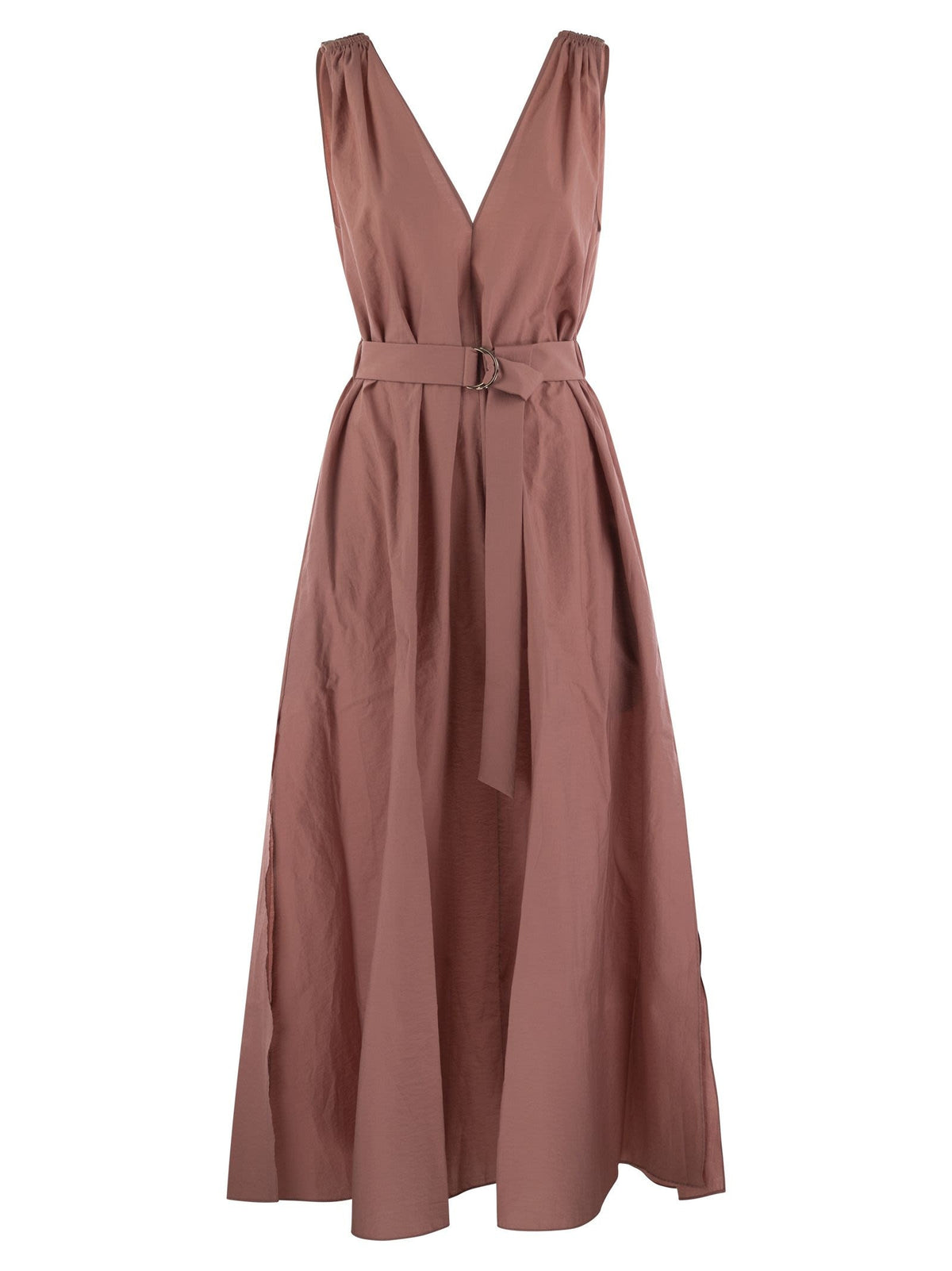 BRUNELLO CUCINELLI WOMEN'S DUSTY PINK BELTED DRESS