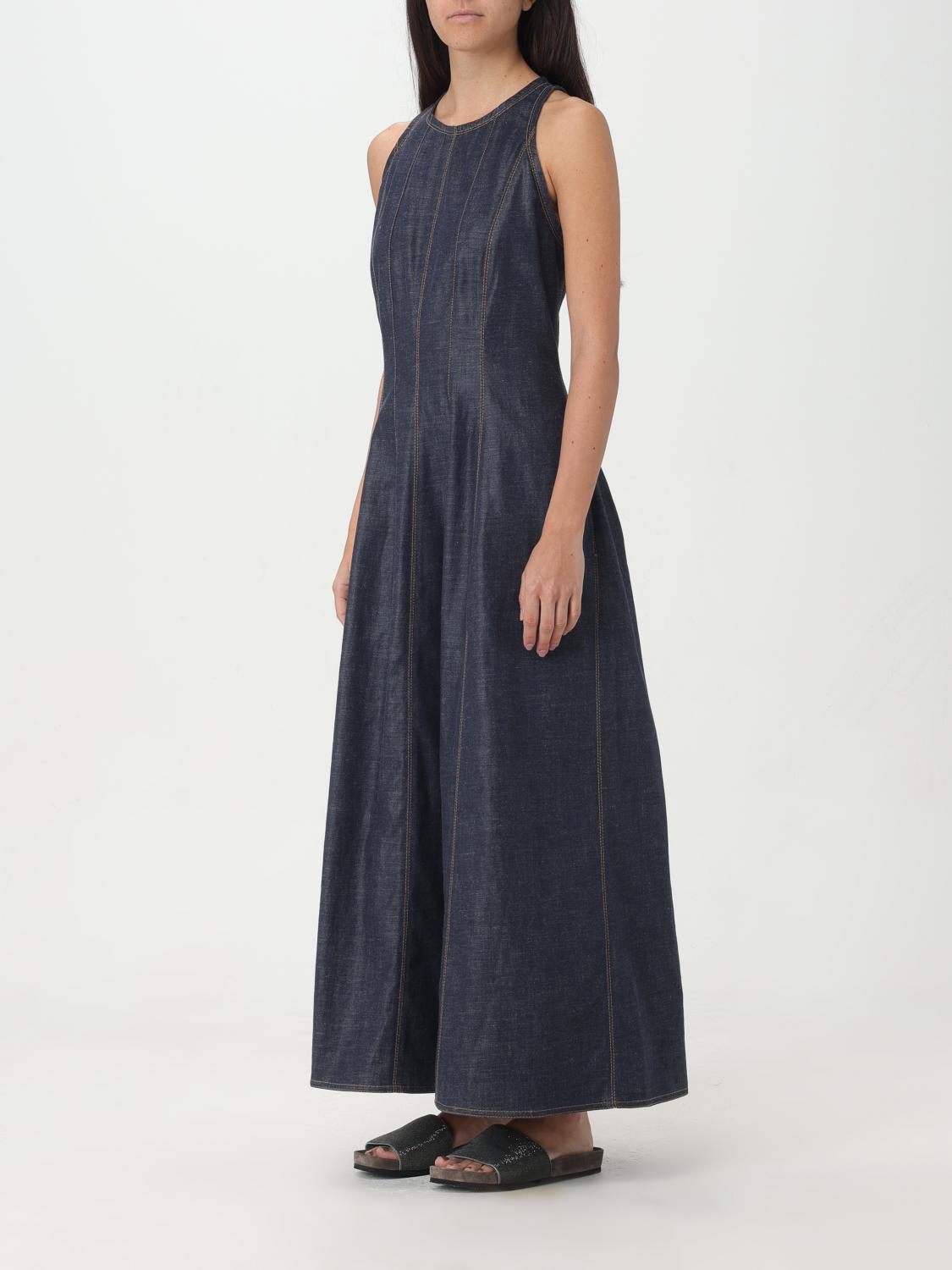 BRUNELLO CUCINELLI WOMEN'S DARK BLUE SLEEVELESS DRESS