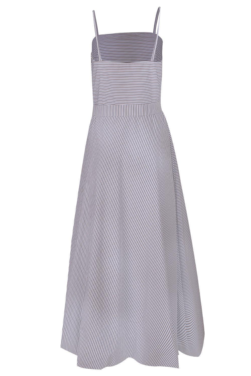 BRUNELLO CUCINELLI WOMEN'S WHITE STRIPED BELTED DRESS