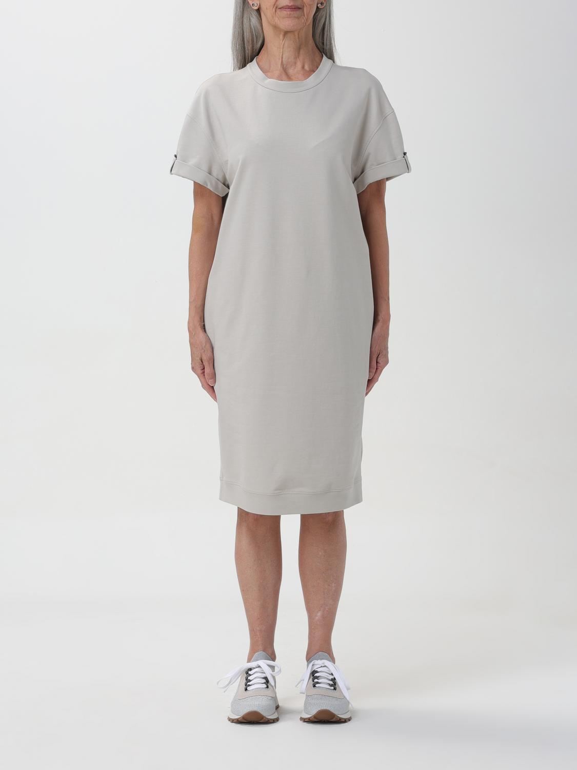 BRUNELLO CUCINELLI WOMEN'S LIGHT GREY RELAXED DRESS
