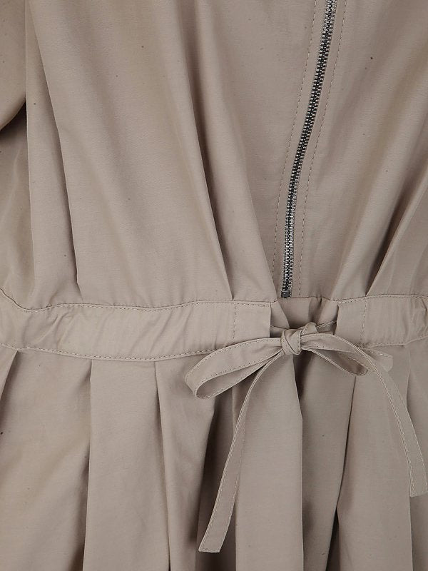 BRUNELLO CUCINELLI WOMEN'S BEIGE SHIRT WAIST TIE DRESS