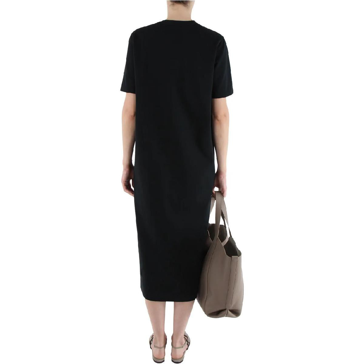 BRUNELLO CUCINELLI WOMEN'S BLACK EMBROIDERED STRAIGHT DRESS