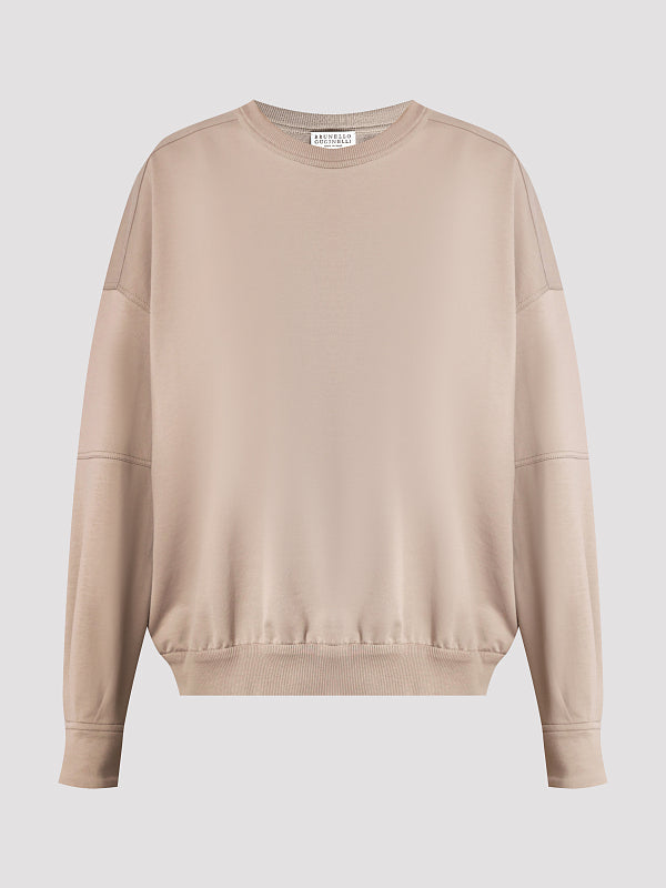 BRUNELLO CUCINELLI WOMEN'S BEIGE RELAXED SWEATSHIRT