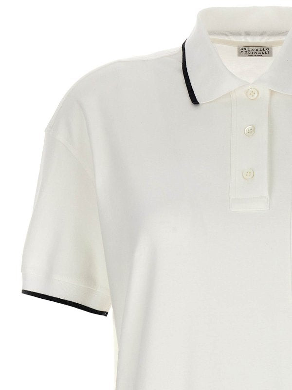 BRUNELLO CUCINELLI WOMEN'S WHITE COTTON POLO DRESS