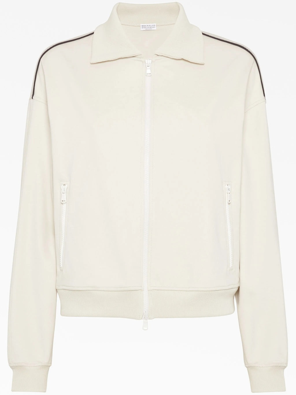 BRUNELLO CUCINELLI WOMEN'S OFF WHITE ZIP JACKET