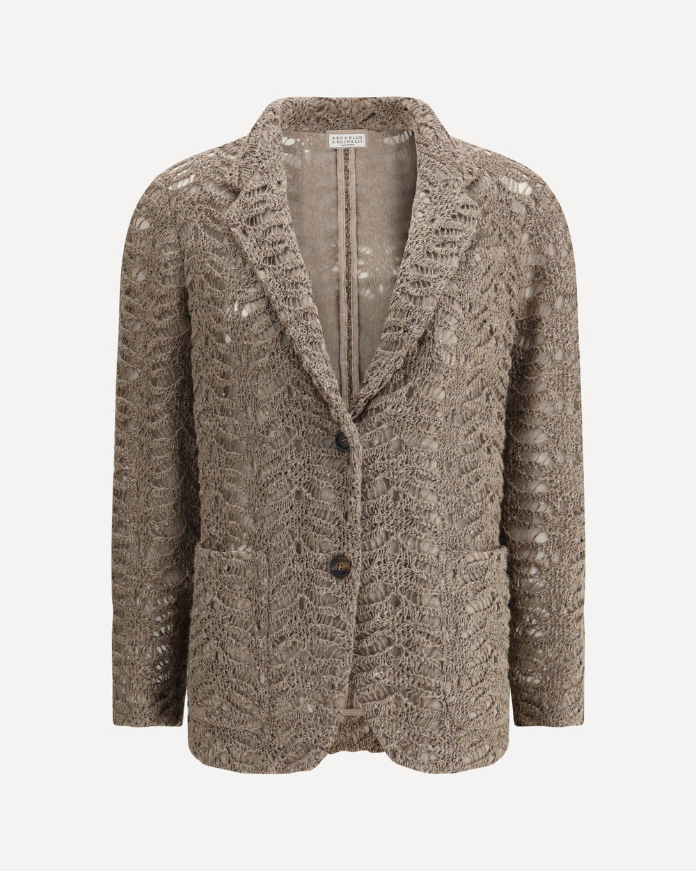 BRUNELLO CUCINELLI WOMEN'S LIGHT BROWN LINEN BLAZER