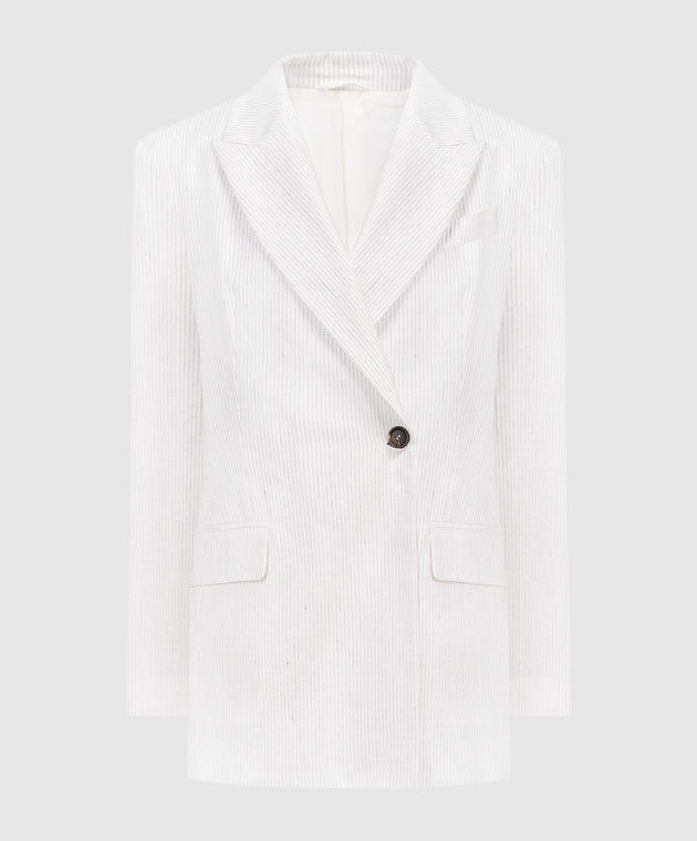 BRUNELLO CUCINELLI WOMEN'S OFF WHITE TAILORED BLAZER