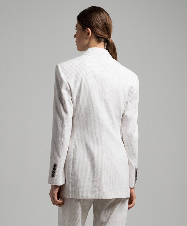 BRUNELLO CUCINELLI WOMEN'S OFF WHITE TAILORED BLAZER