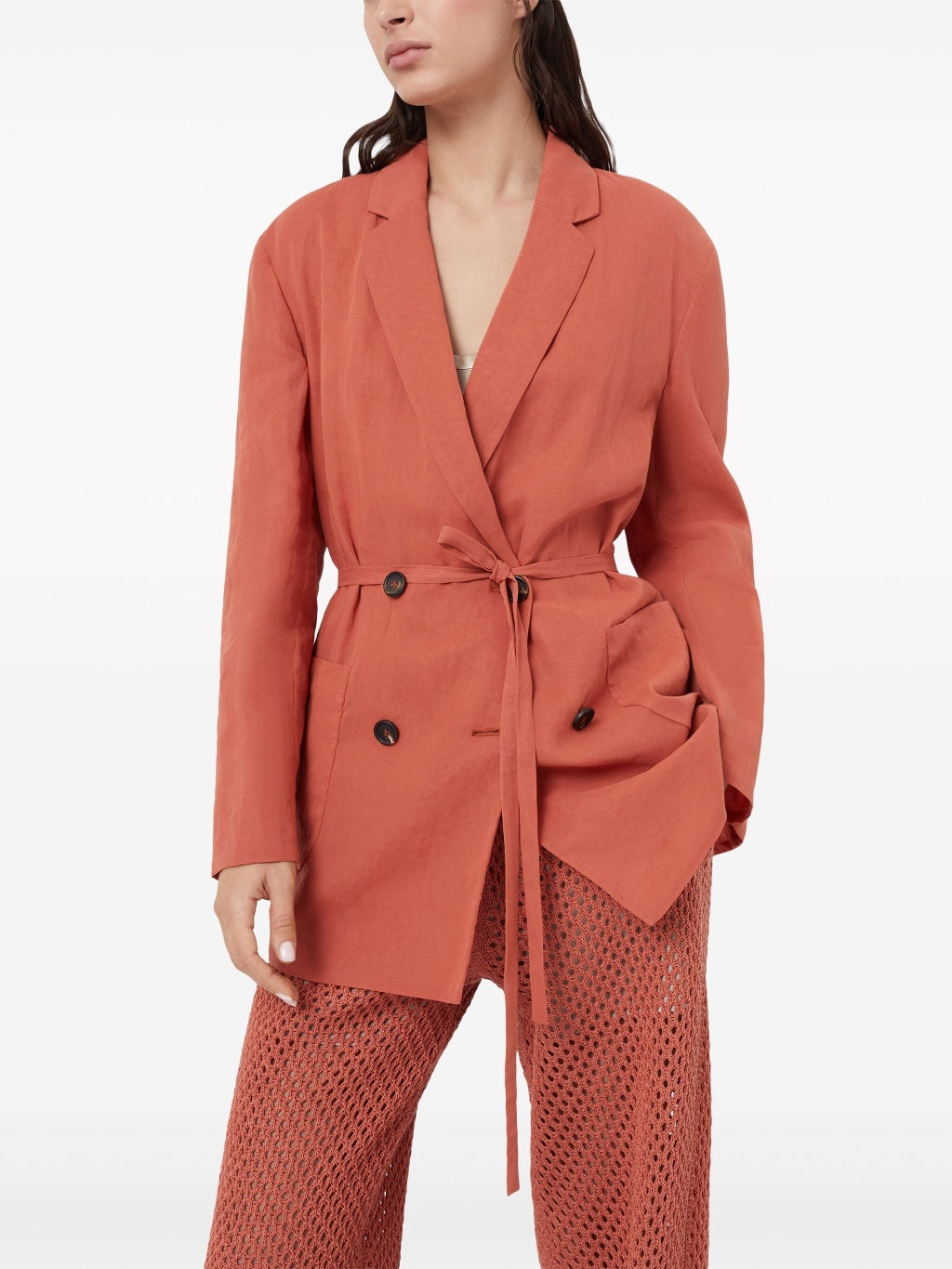 BRUNELLO CUCINELLI WOMEN'S RUST RELAXED COTTON JACKET